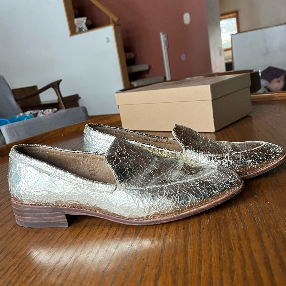 Madewell Frances Loafer Gold Crackle 9.5